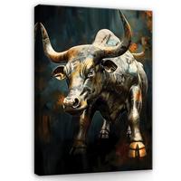 BILDER auf Leinwand Stier Motivation Tiere 60x40 - Multicolor, Holzwerkstoff (40/60cm) - Wallarena