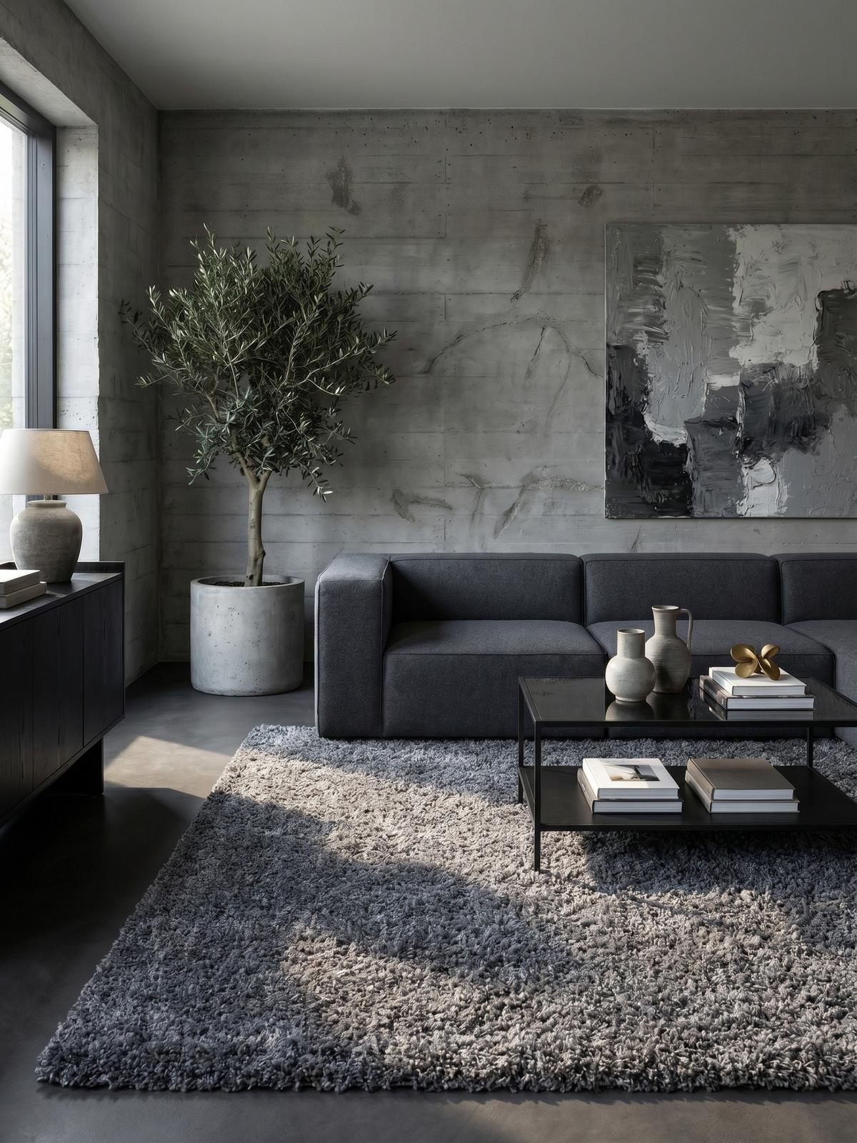 HOCHFLORTEPPICH RHEIN, einfarbig, aus Polypropylen, Grau, 80 x 250 cm - Grau, Textil (250/80cm) - KADIMA DESIGN
