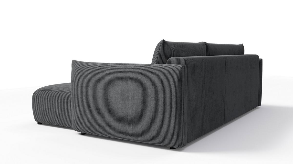 ECKSOFA TAUER 3-Sitzer links, dunkelgrau - Dunkelgrau/Schwarz, Holz/Textil (248/173cm) - Wozimo