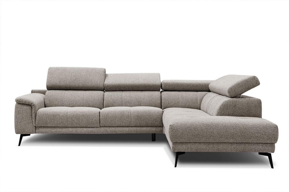 ECKSOFA FIERO 5-Sitzer, taupe - Taupe/Schwarz, Holzwerkstoff/Textil (290/228cm) - Wozimo