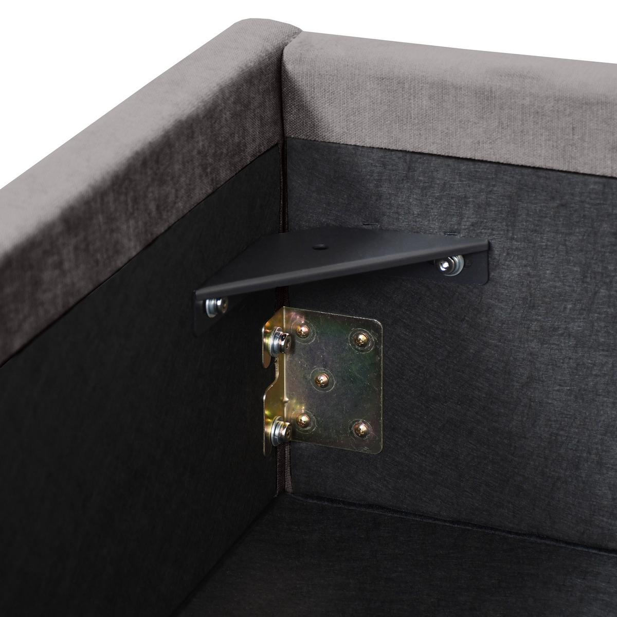 POLSTERBETT Livre mit Schaumstoffmatratze 10 cm, mit Bettkasten, 160x200 cm, Chenille-Stoff, Dunkelgrau - Dunkelgrau, Textil (160/200cm) - Beautysofa