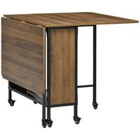 ESSTISCH klappbar, Mobiler Klapptisch für 6 Personen, mit Ablage Braun - Schwarz/Braun, Kunststoff/Metall (130/80/74cm) - HOMCOM