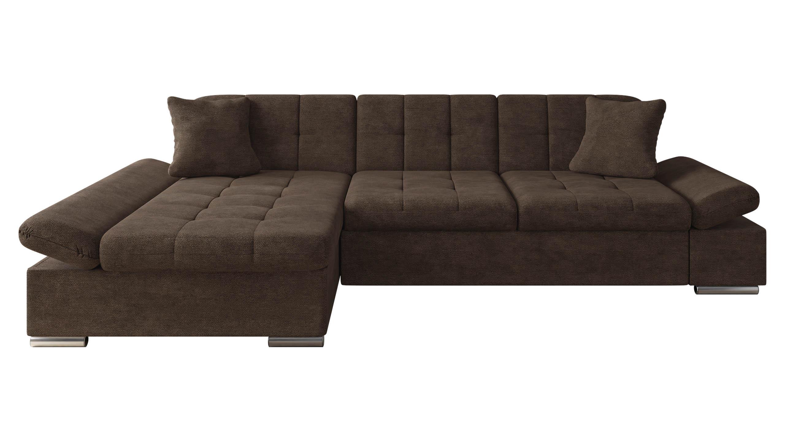 ECKSOFA Malwi, Seite: Links - Dunkelbraun, Holz/Textil (278/161cm) - MIRJAN24