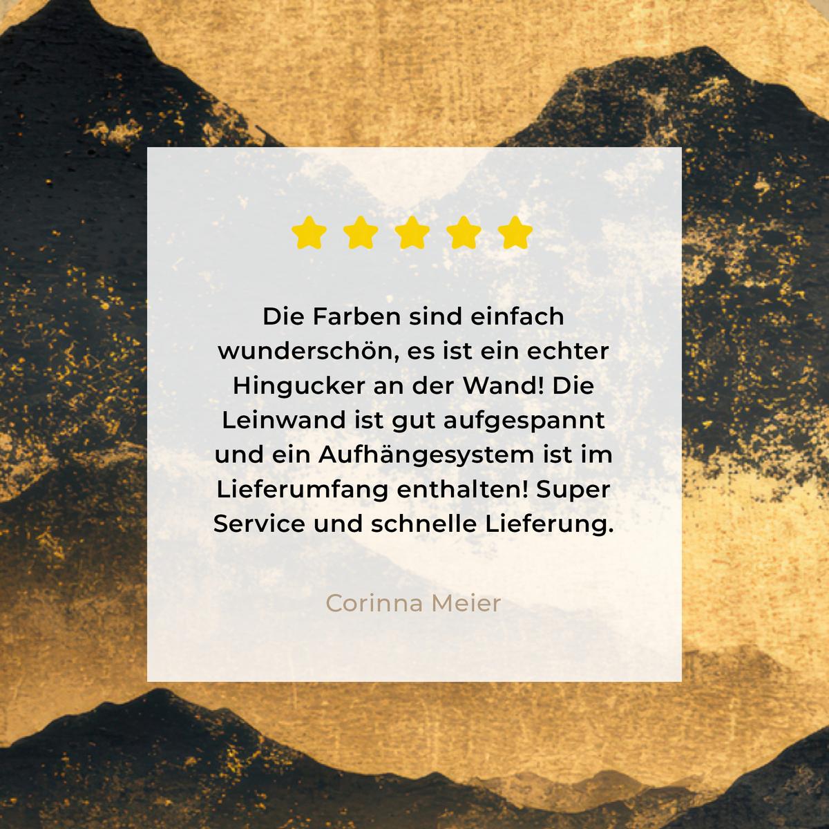 LEINWANDBILD Goldene Berge bei Mondschein Wandbild 40x30 cm - Goldfarben, Textil (40/30cm) - MuchoWow