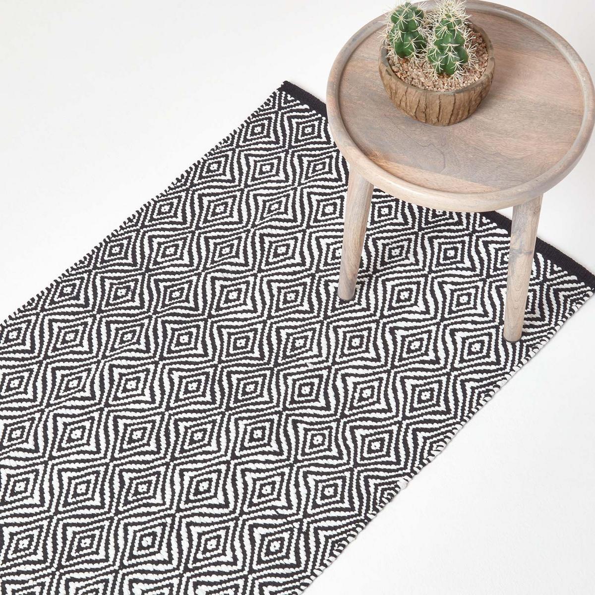 TEPPICHLÄUFER Trance geometrisch gemustert 66/200 cm - Schwarz, Textil (66/200cm) - Homescapes