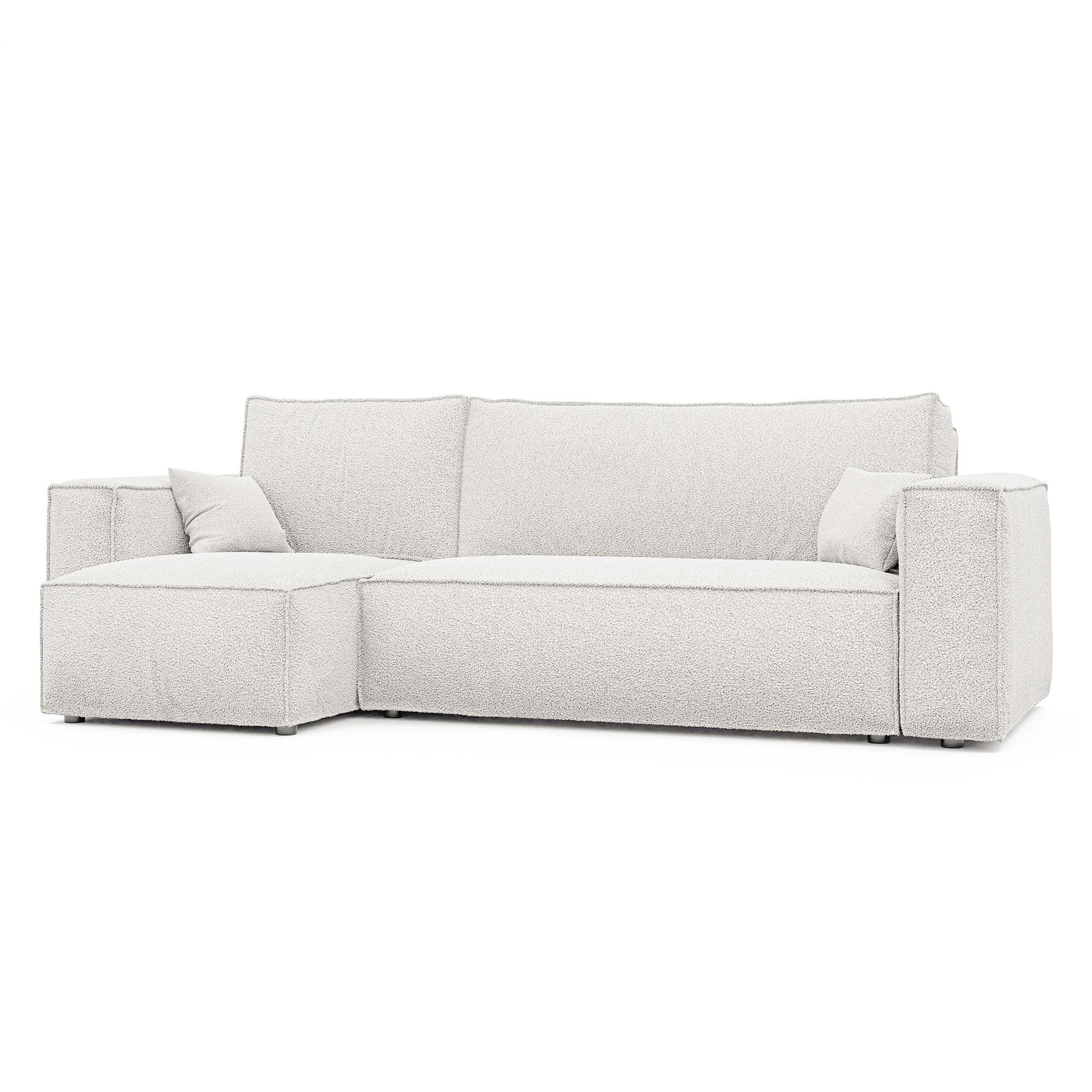 ECKSOFA Paris mit Schlaffunktion Cord - Creme, Textil (244/155cm) - Idohome