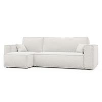 ECKSOFA Paris mit Schlaffunktion Cord - Creme, Textil (244/155cm) - Idohome
