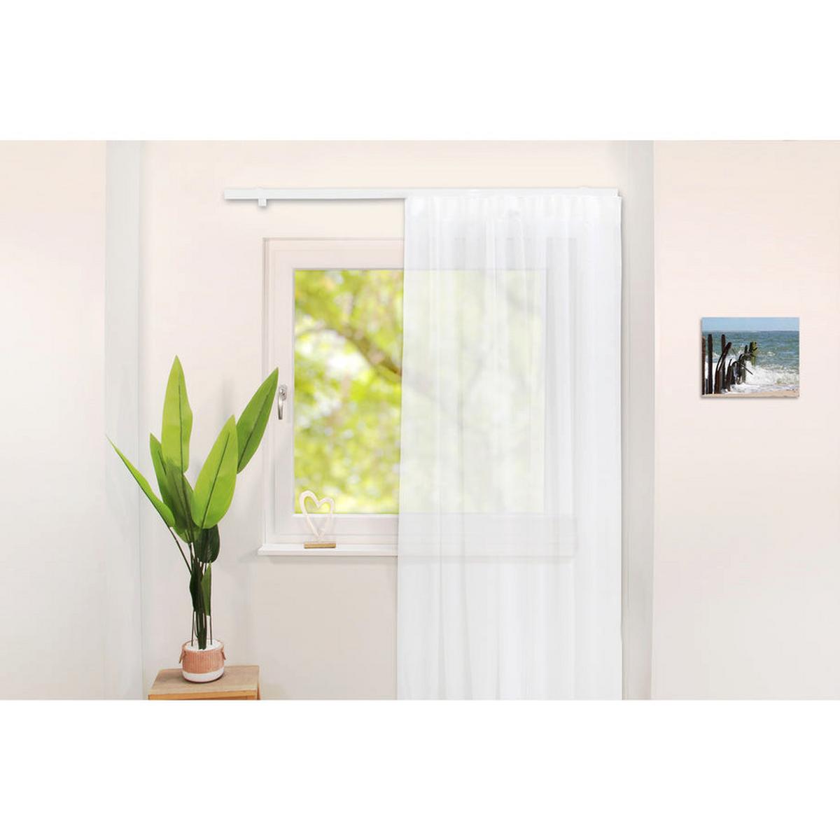 GARDINENSCHIENE 1-lauf Loft 250cm - Weiß, Metall (250cm) - Deco-Raum