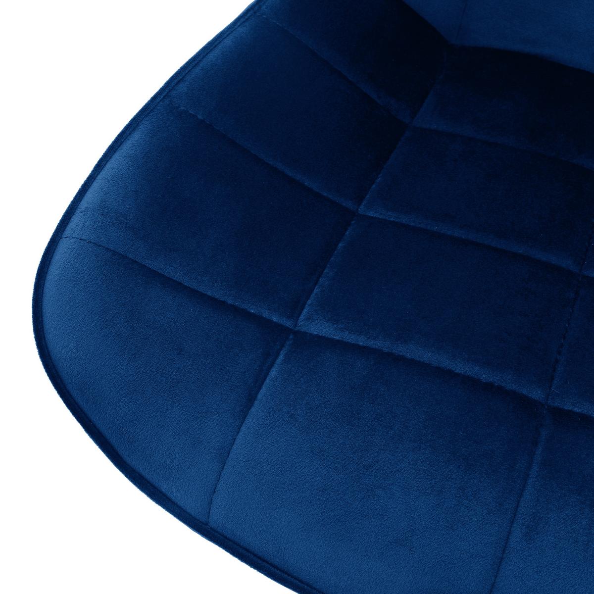 BÜROSTUHL Samt Blau - Blau, Metall (53/97/60cm) - ML-DESIGN