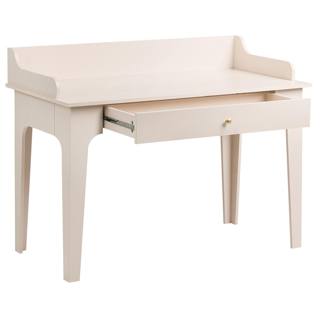 SCHREIBTISCH Hellbeige 118/60 cm Montira - Beige, Holzwerkstoff (60/118/90cm) - Beliani