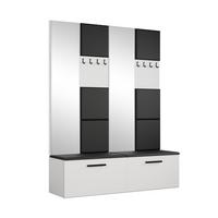 GARDEROBENSCHRANK MODULO 161,2/204/40 cm Modern Garderobe-Set Weiß - Schwarz/Weiß, Holzwerkstoff (161.2/204/40cm) - MASSENO