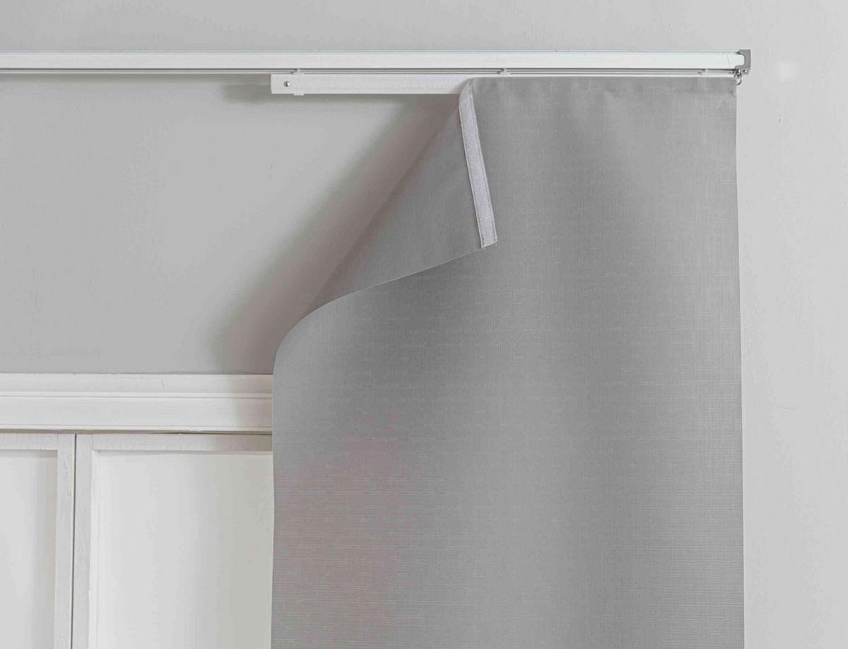 SCHIEBEGARDINE 2ER SET »New Amsterdam« HxB 245x60 cm Grau - Grau, Textil (60/245cm) - Gardinenbox
