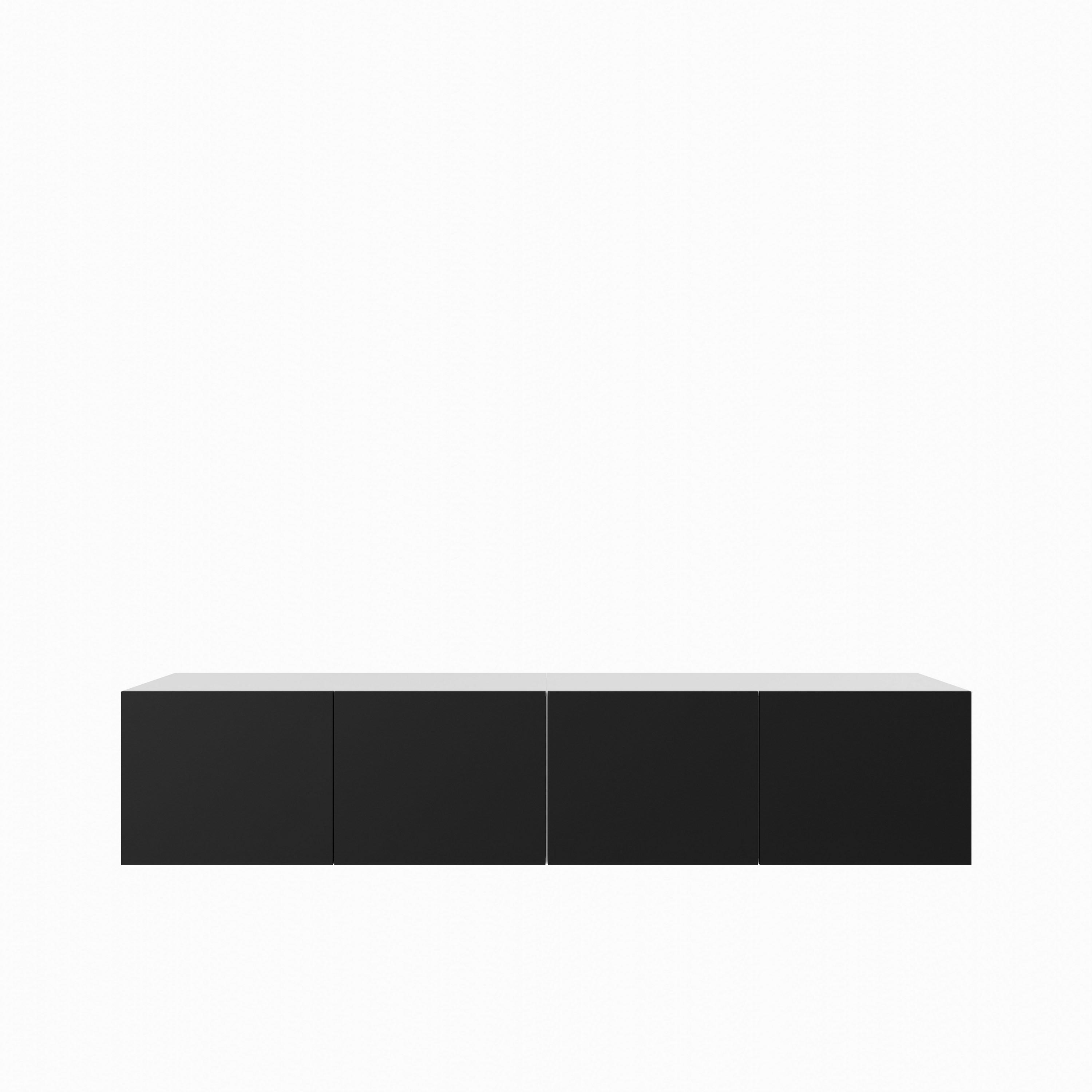 LOWBOARD MIVO 200/41/40 cm, Hängender TV-Schrank Weiß / Schwarz - Schwarz/Weiß, Holzwerkstoff (200/41/40cm) - MASSENO
