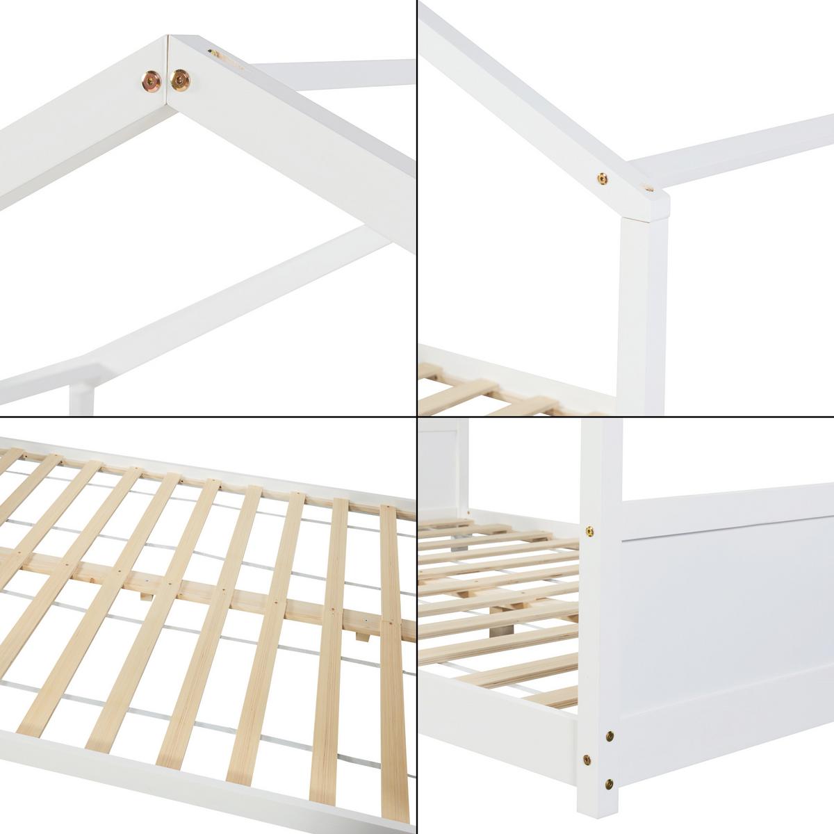 KINDERBETT Simo - Weiß, Holz (120/200cm) - [en.casa]
