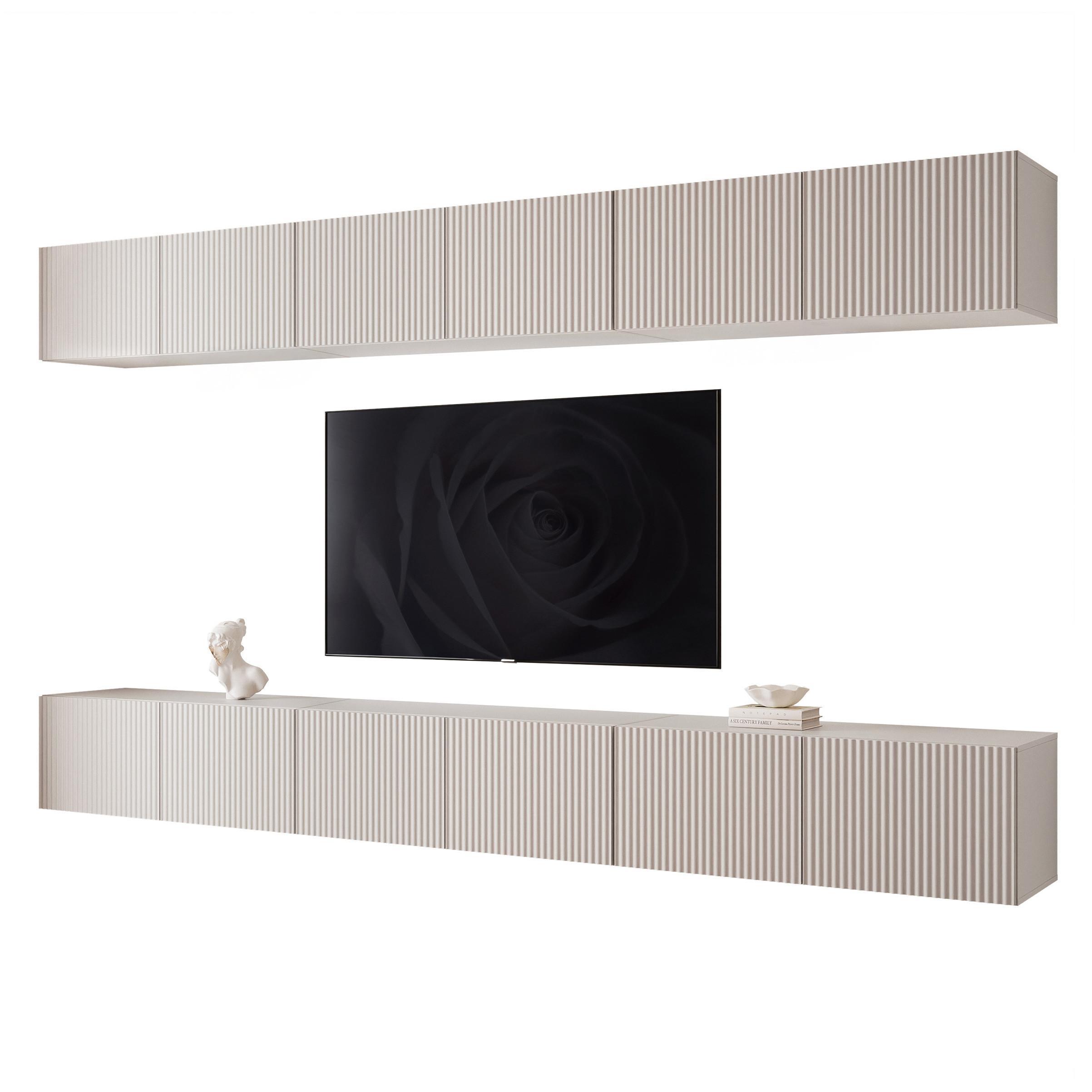 TV-LOWBOARD ANGEL VI mit LED-Beleuchtung, 300 cm Kaschmir - Kaschmir, Holzwerkstoff (300/36/40cm) - Idohome
