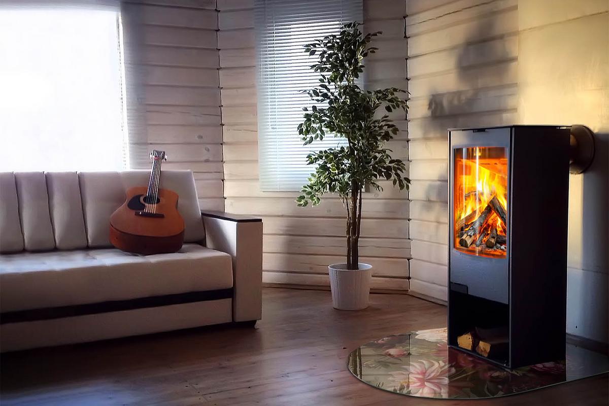 GLASPLATTE für Kamin 100x100 cm - Weinrot, Glas (100/100/0.4cm) - TULUP
