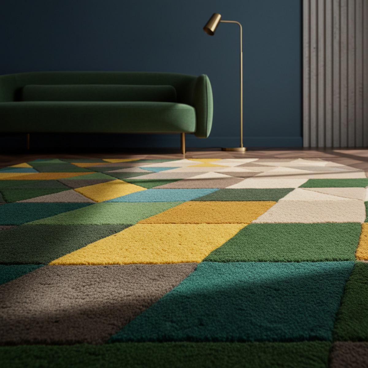 WOLLTEPPICH DERWENT, geometrisch, Grün, 80 x 150 cm - Grün, Textil (150/80cm) - KADIMA DESIGN