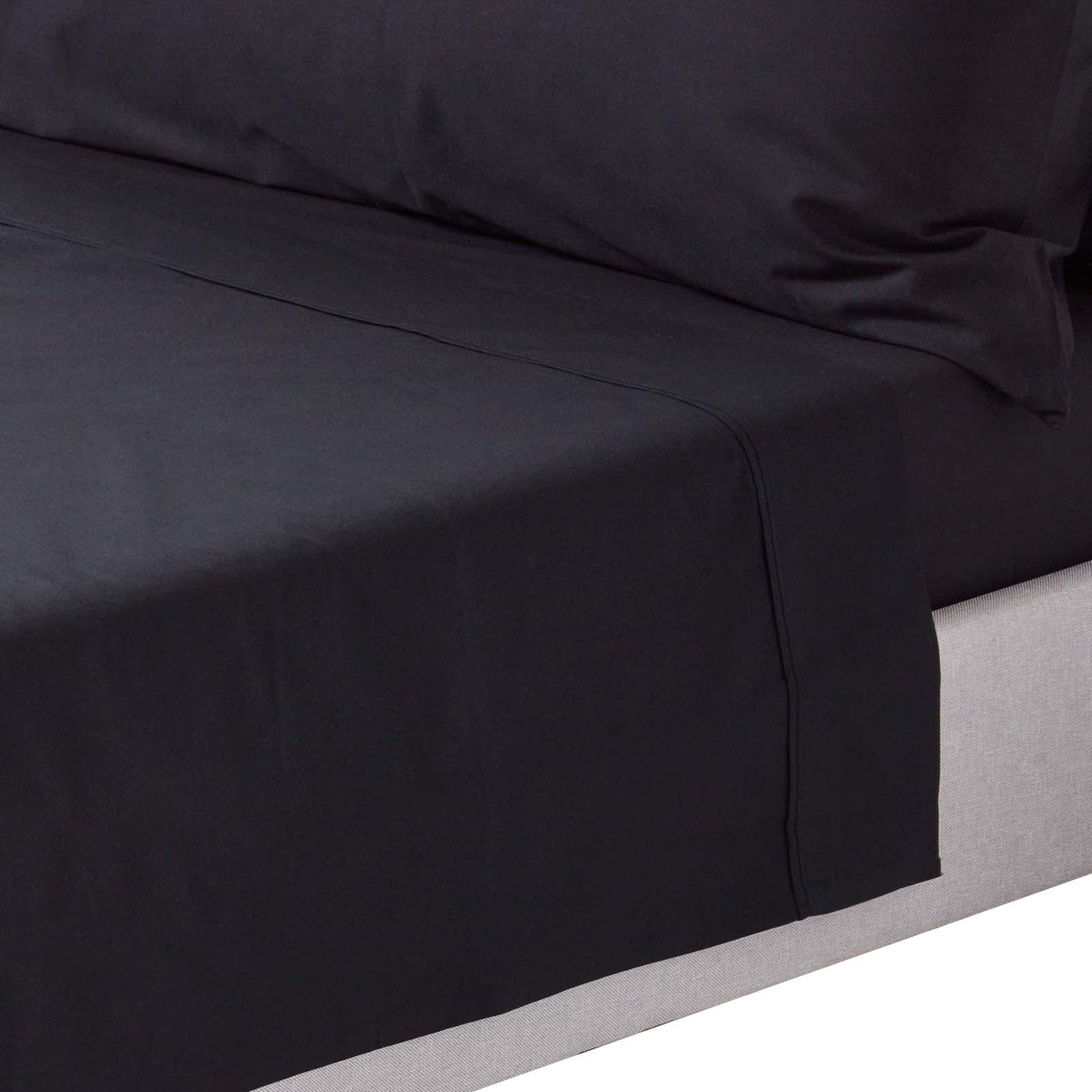 BETTLAKEN ohne Gummizug, Ägyptische Baumwolle, Fadendichte 200 - Schwarz, Textil (240/300cm) - Homescapes