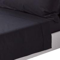 BETTLAKEN ohne Gummizug, Ägyptische Baumwolle, Fadendichte 200 - Schwarz, Textil (180/290cm) - Homescapes