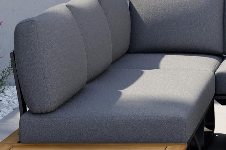 Loungegarnitur Dunkelgrau Bezug Olefin imprägniert abnehmbar und waschbar