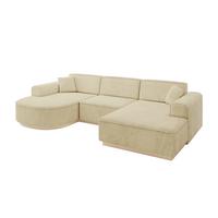 WOHNLANDSCHAFT ARRIO-U1 303x171x83 cm Taupe - Taupe, Holzwerkstoff/Textil (303/83/171cm) - ALTDECOR