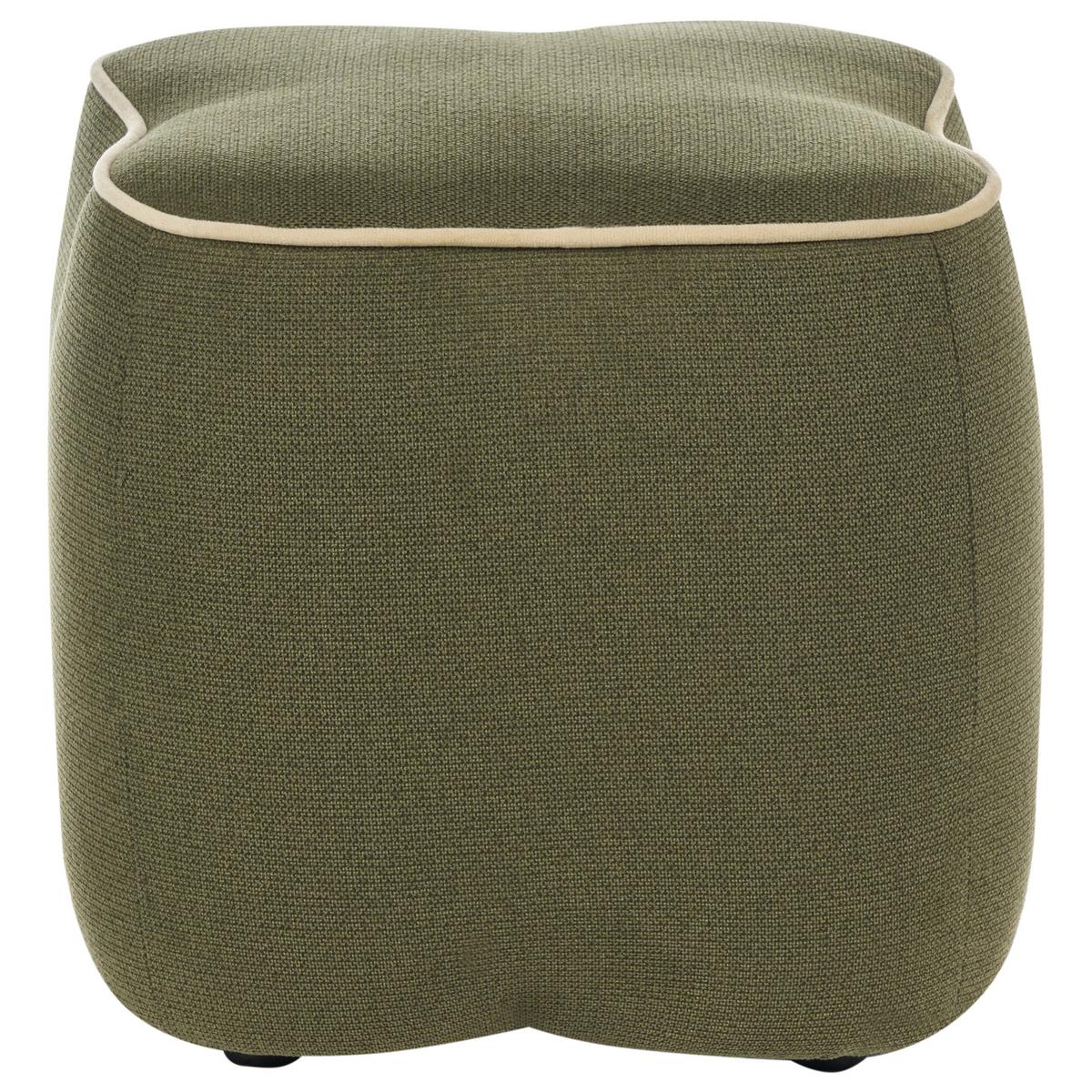 POUF Stoff Grün Juno - Beige, Textil (35/38/35cm) - Beliani