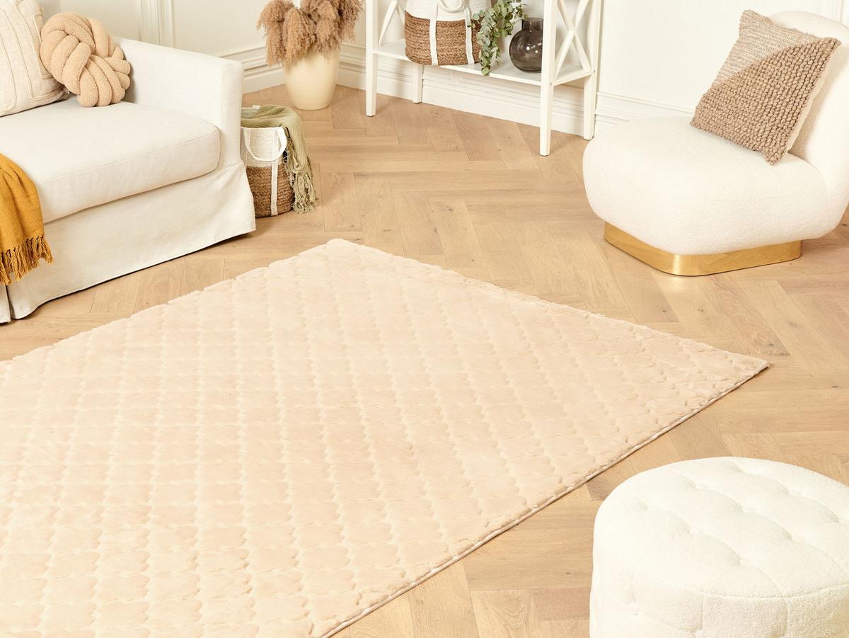 SHAGGY-KUNSTFELLTEPPICH Gharo 230/160 cm - Beige, Kunststoff (160/230cm) - Beliani