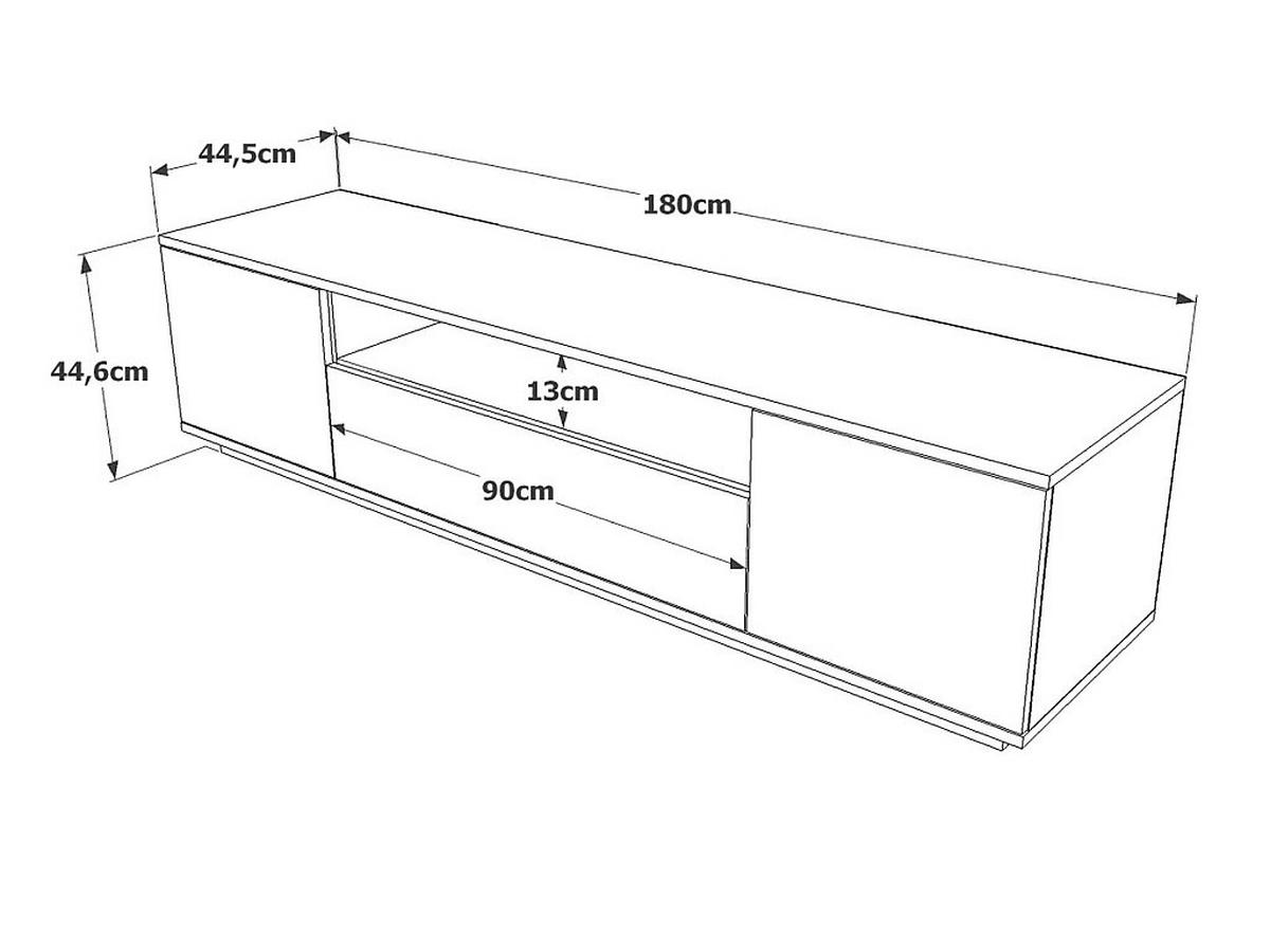 TV-BOARD - 180 cm x 44.5 cm - Holz, Platte - Naturfarben Hell, Weiß LOTULA - Naturfarben/Weiß, Holz (180/44.6/44.5cm) - Vente-Unique