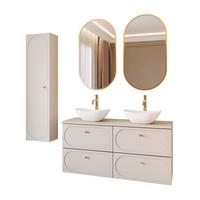 BADEZIMMERSCHRANK IVORY II - Beige, Holzwerkstoff (120/57/46cm) - Lookway