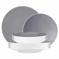 TAFELSERVICE Life Fashion Elegant Grey 12-tlg. - Grau, Keramik (2/2/2cm) - Seltmann Weiden
