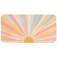 WC-VORLEGER Illustration - Sonne - Pastellfarben WC Teppich 120x60 cm - Pastellblau, Textil (120/1cm) - OnlyWow