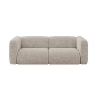 MODULARES Sofa 2-SITZER MIRA-S1 228x89x70 Beige cm Velours - Beige/Schwarz, Holzwerkstoff/Kunststoff (228/70/89cm) - ALTDECOR