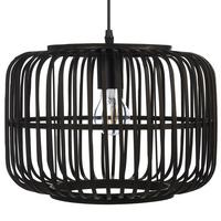 HÄNGELEUCHTE Macheke 32/32/24 cm - Schwarz, Holz (32/32/24cm) - Beliani