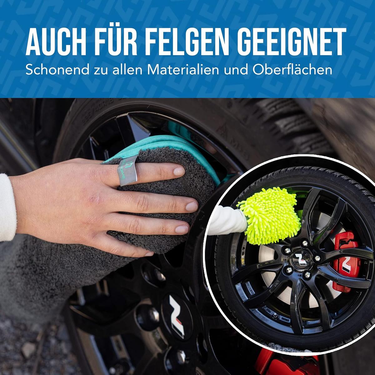 AUTO-MIKROFASERTÜCHER 3 Tücher plus 1 Handschuh - Multicolor, Textil (40/40cm) - Lion Home	