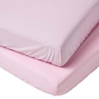 KINDER-SPANNBETTLAKEN 2er-Set, Ägyptische Baumwolle, 70/140 cm - Rosa, Textil (70/140cm) - Homescapes