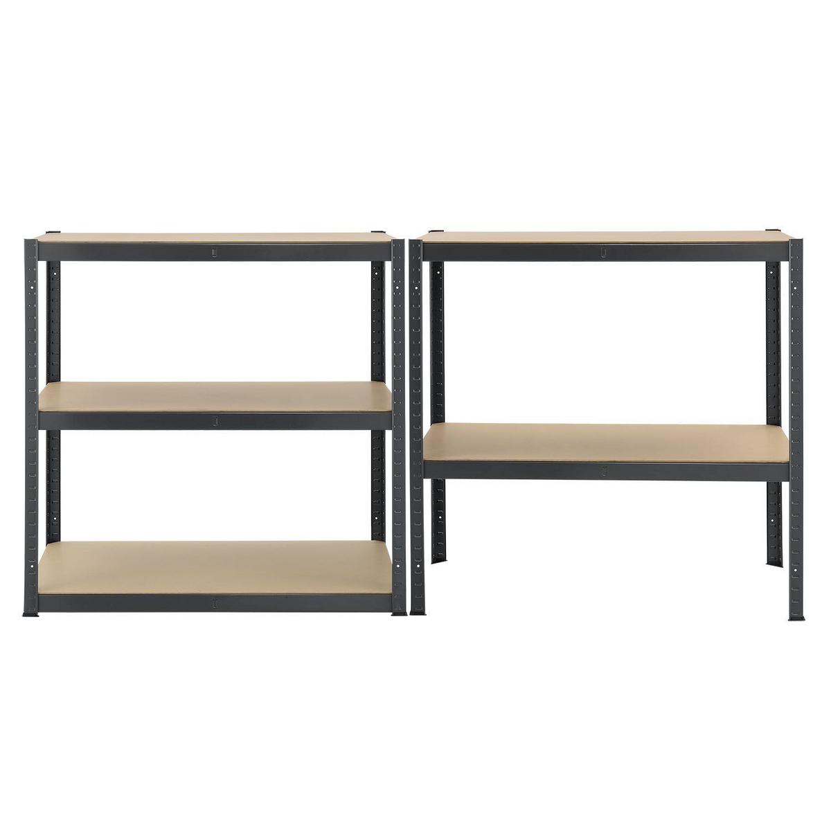 LAGERREGAL Basic grau 180x90x40 cm (4er-Set) - Grau, Metall (90/180/40cm) - Juskys