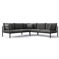 GARTENECKSOFA Worcully Anthrazitgrau / Schwarz - Anthrazit, Textil (229/80/229cm) - Selsey