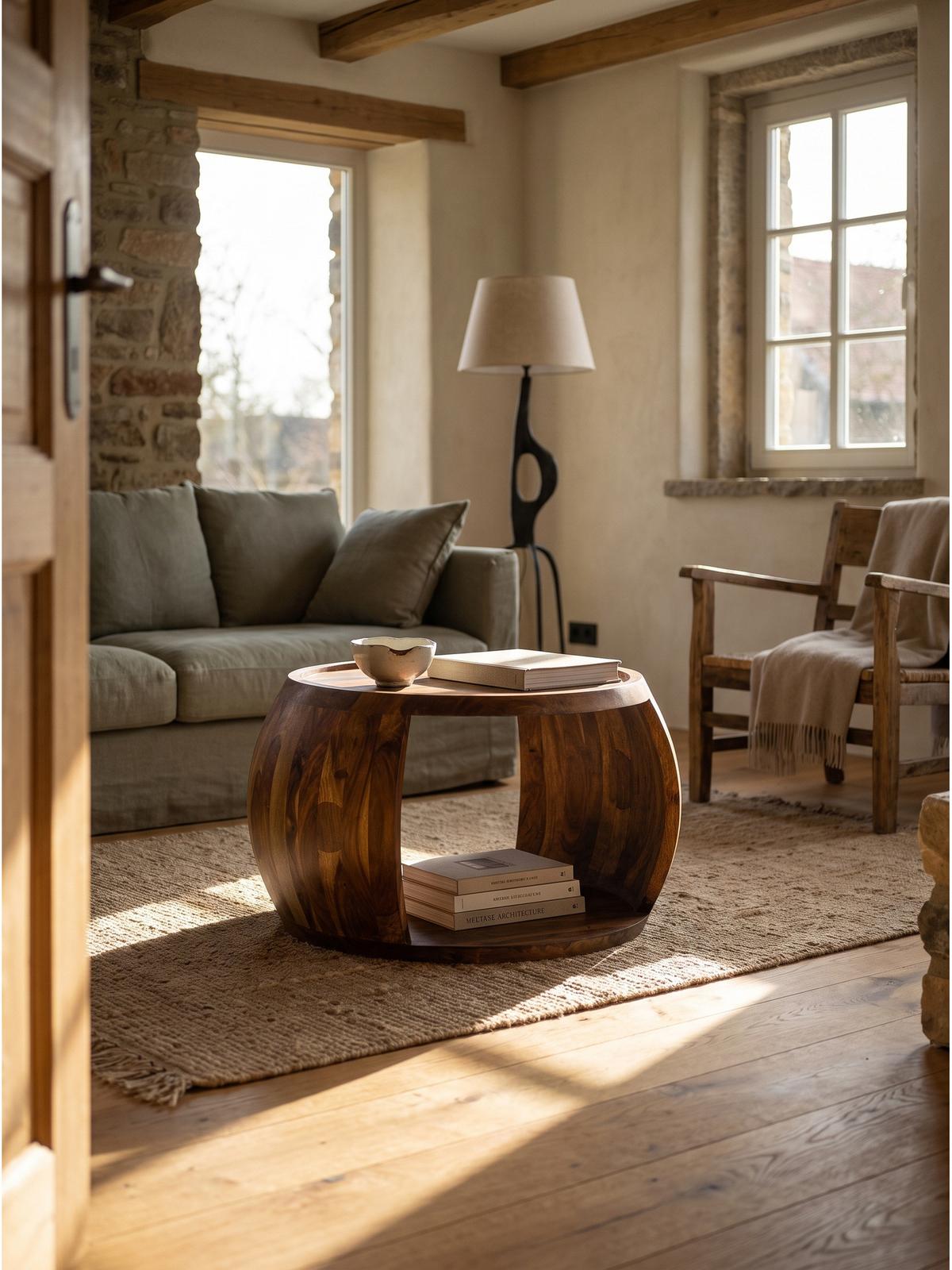 COUCHTISCH ANTEQUERA, Dunkles Massivholz, 60 x 50 x 40 cm - Dunkelbraun/Braun, Holz (50/60/40cm) - KADIMA DESIGN