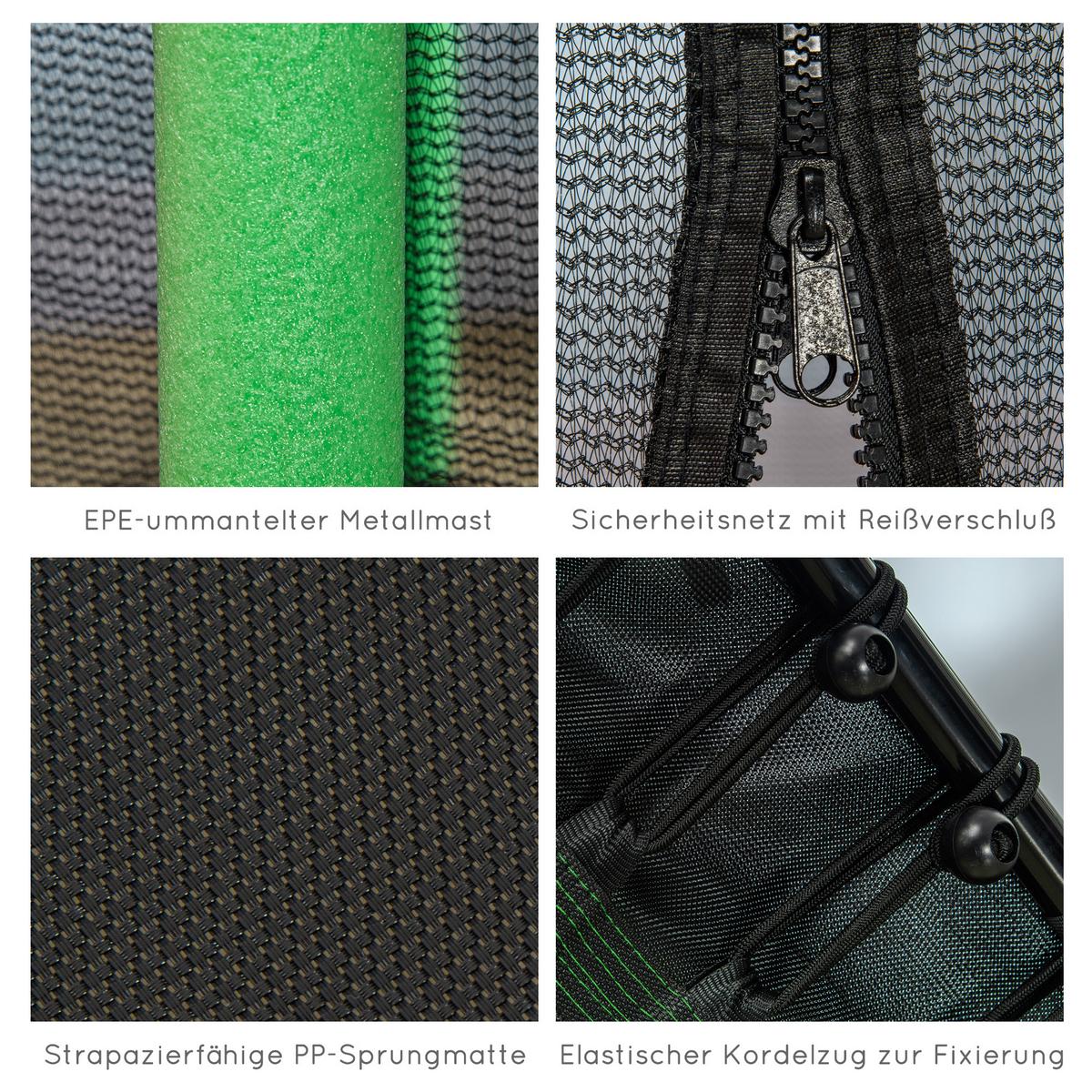 KINDERTRAMPOLIN Stahl Kunststoff Grün - Grün, Metall (111/122cm) - HOMCOM