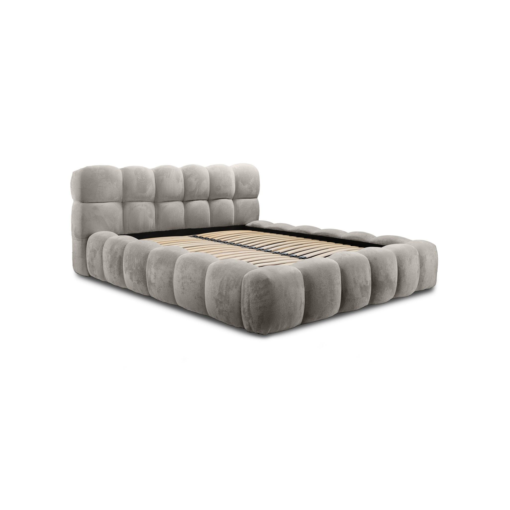 POLSTERBETT Aurelia - Grau, Holzwerkstoff/Textil (180/200cm) - Fun Möbel