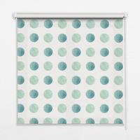 INNENROLLO - Fensterrollo - Rollo - 80x180 cm - Türkisfarbene Punkte auf weißem Hintergrund - Türkis, Kunststoff (80/180/0.5cm) - TULUP