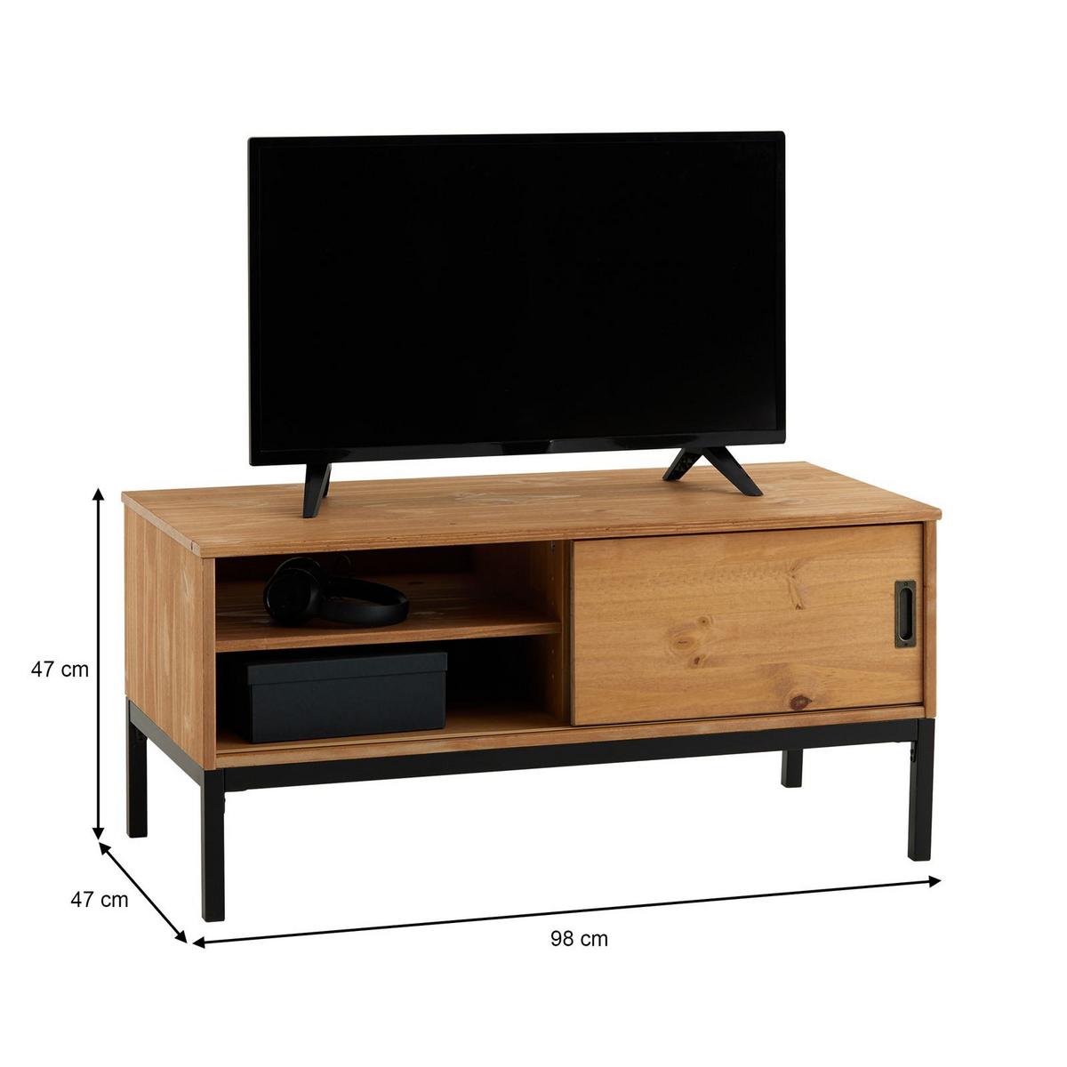LOWBOARD SELMA - Hellbraun, Holz (98/47/47cm) - IDIMEX