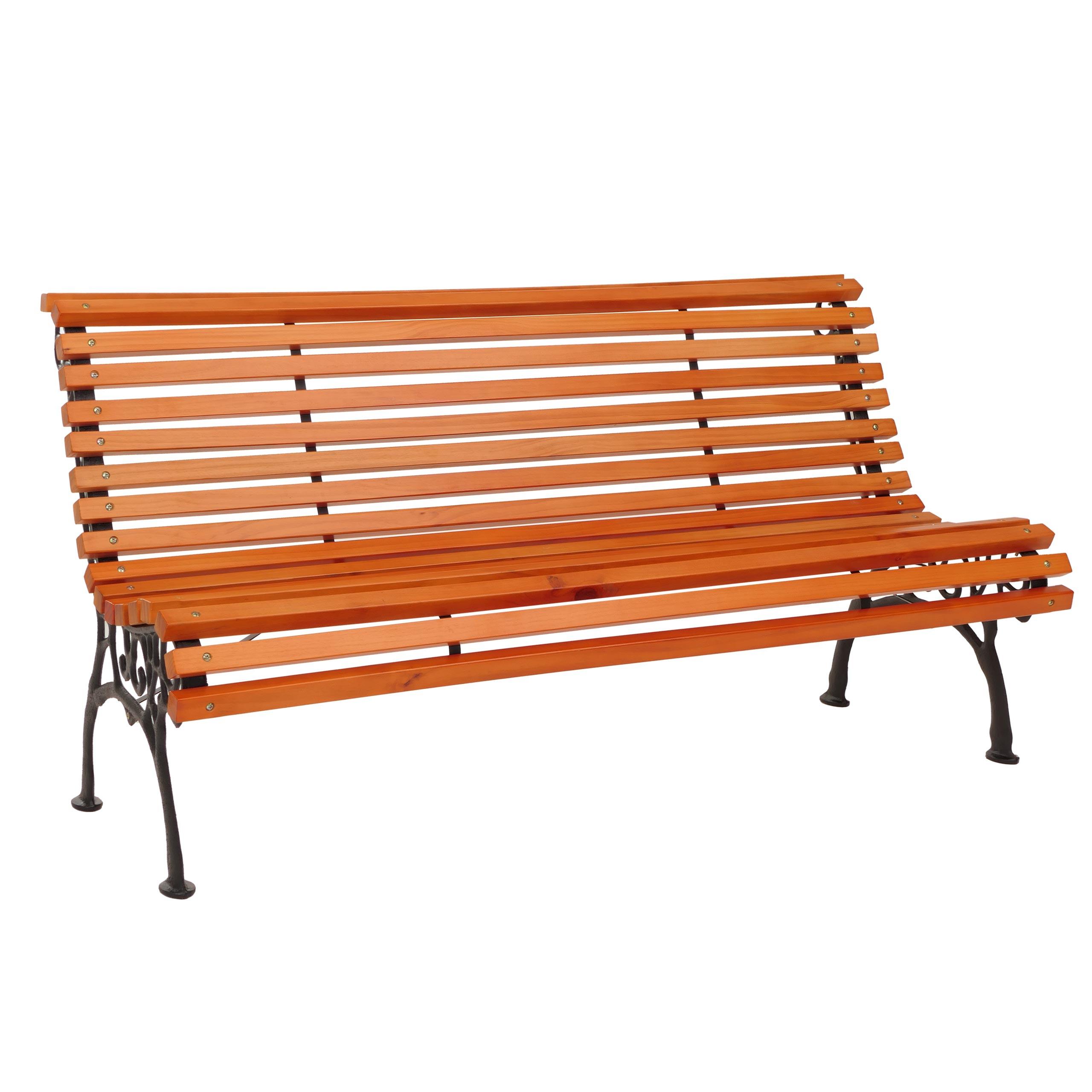 GARTENBANK Schwarz, Teak Dekor - Schwarz/Teakfarben, Holz (160/84/65cm) - MCW