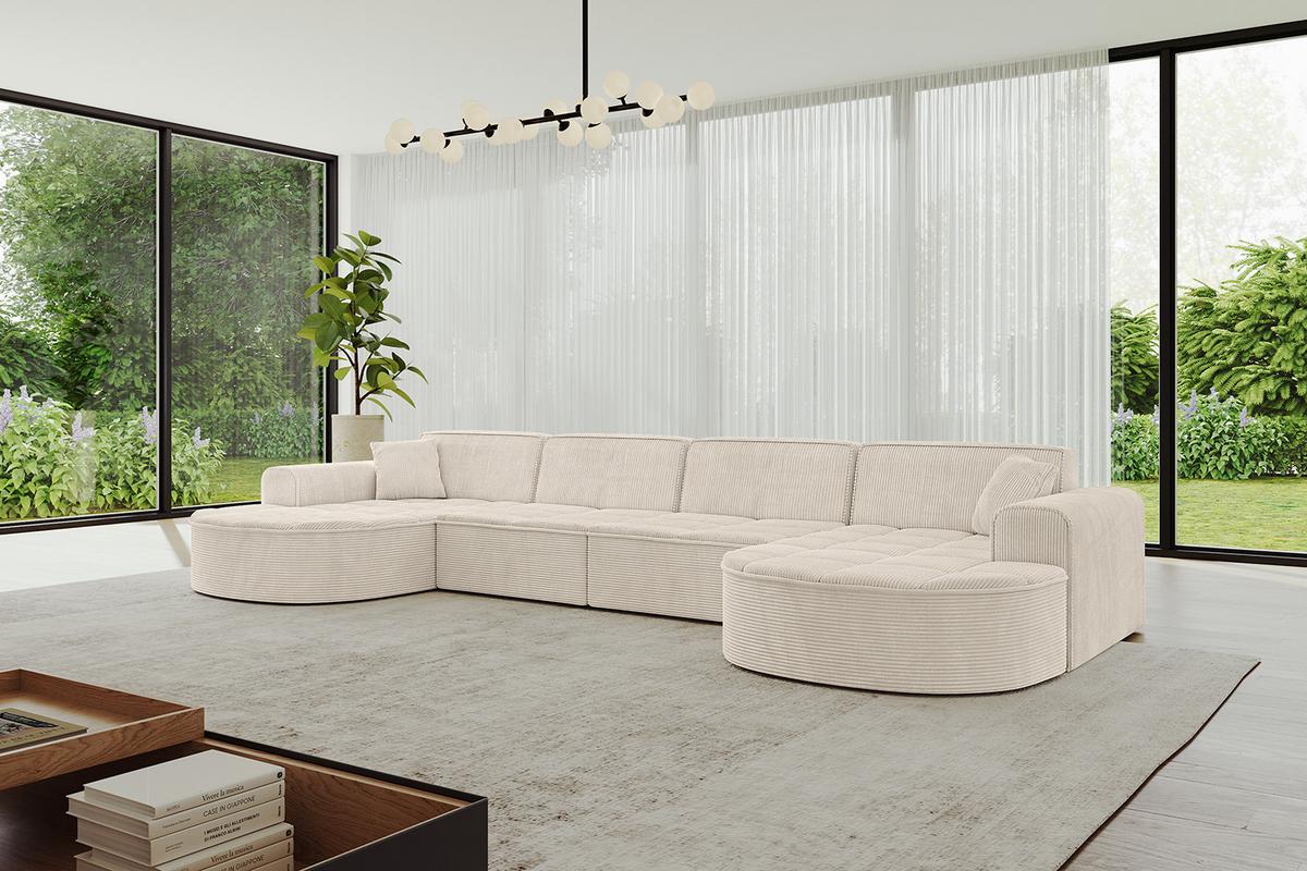 WOHNLANDSCHAFT TARO-U2 - 388x171x79,5 cm Beige - Beige, Holzwerkstoff/Textil (388/79.5/171cm) - ALTDECOR