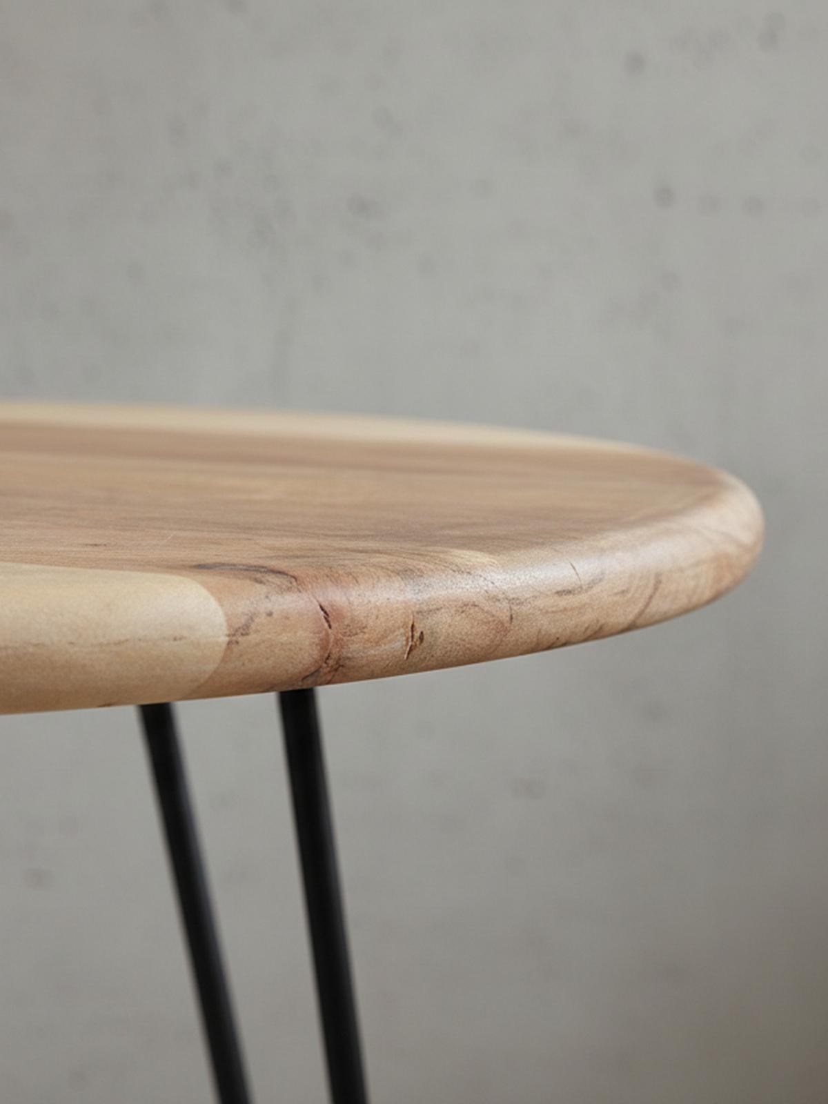 COUCHTISCH Akazienholz mit Haarnadelgestell, Modernes Design, Große Ablagefläche - Beige/Schwarz, Holz/Metall (60/60/39cm) - KADIMA DESIGN
