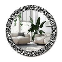SPIEGEL Rund Ø 70 cm mit Aufdruck - Schwarz/Weiß, Glas (70/70/0.4cm) - Wallfluent
