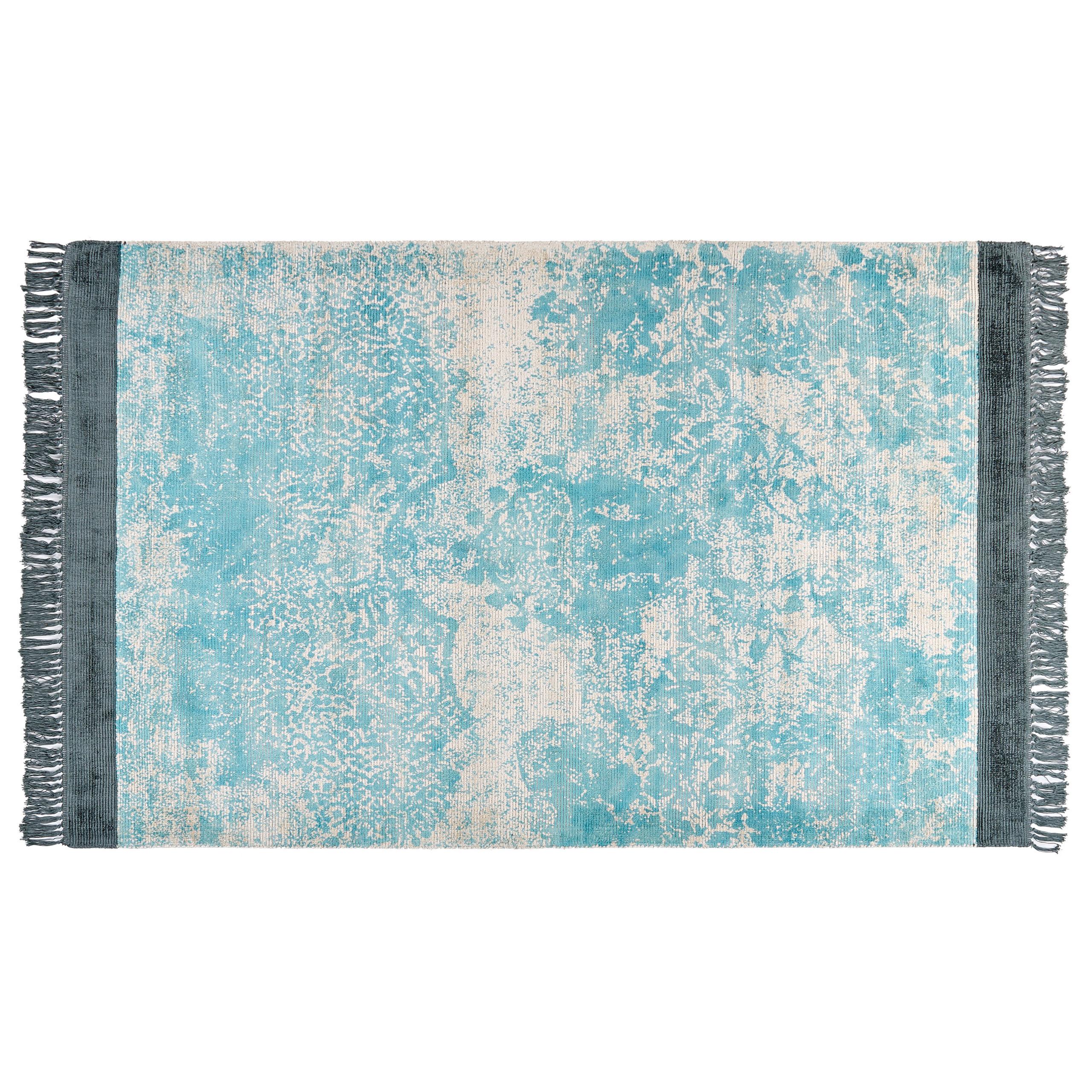 KURZFLOR-TEPPICH Akarsu 200/140 cm - Blau, Naturmaterialien (140/200cm) - Beliani