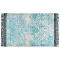 KURZFLOR-TEPPICH Akarsu 200/140 cm - Blau, Naturmaterialien (140/200cm) - Beliani