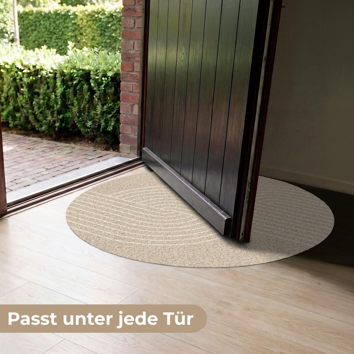 FUSSMATTE Parallele Linien - Leichte Textur - Beige Türmatte 90x90 cm - Beige, Kunststoff (90/0.4cm) - MuchoWow
