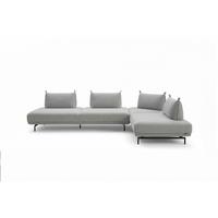 ECKSOFA CANE Grau Webstoff - Schwarz/Grau, Textil/Metall (310/210cm) - KAWOLA